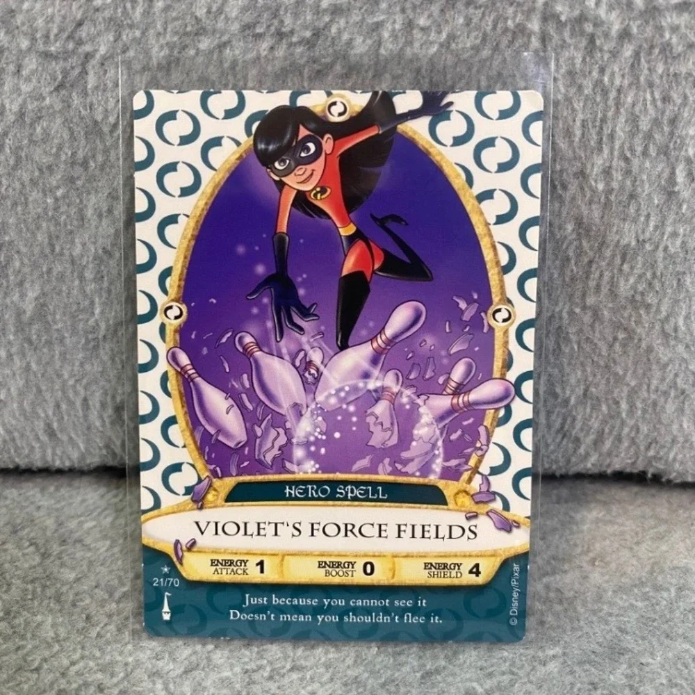Disney Sorcerers Magic Kingdom Card Violet's Force Fields 21/70 Pixar EUC